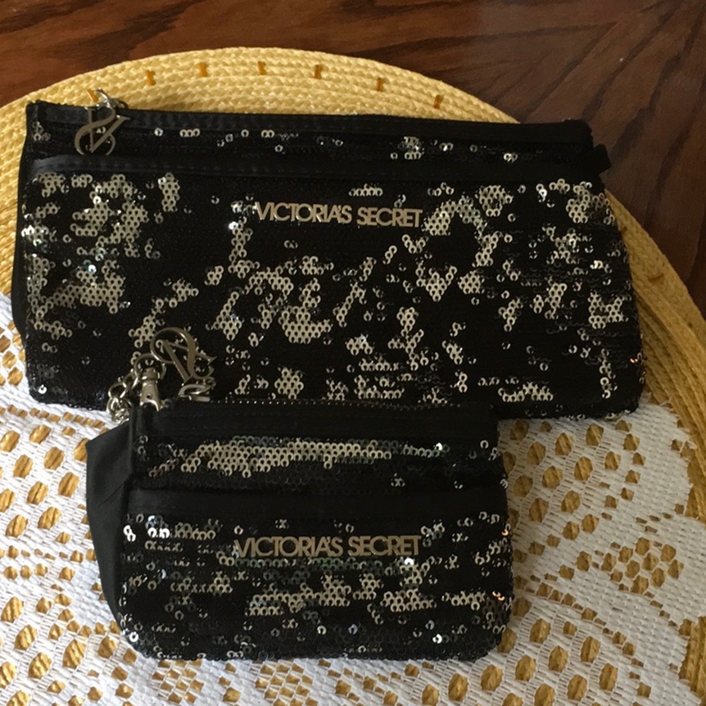 Victoria’s Secret black sequin two bag bundle.